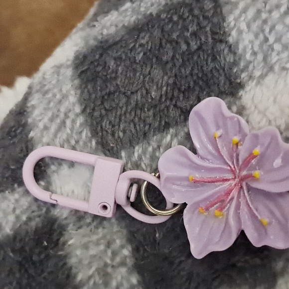 Other - Purple flower bag charm and 2 minis